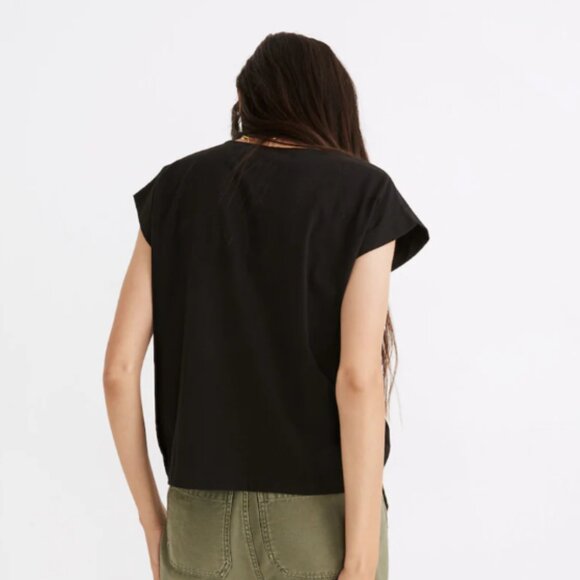 NWT Madewell Minimalist Shoulder Tee Top Organic Cotton XS (Oversized) $40 - Picture 4 of 6